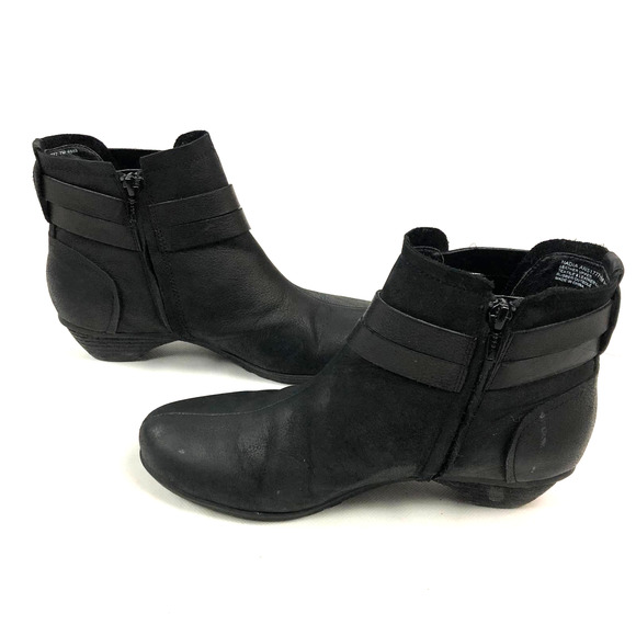 Abeo Nadia Leather Ankle Booties Black, Sz 7 - Picture 4 of 10